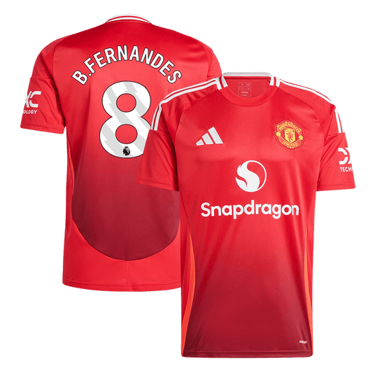 B.FERNANDES #8 Manchester United Home Soccer Jersey 2024/25