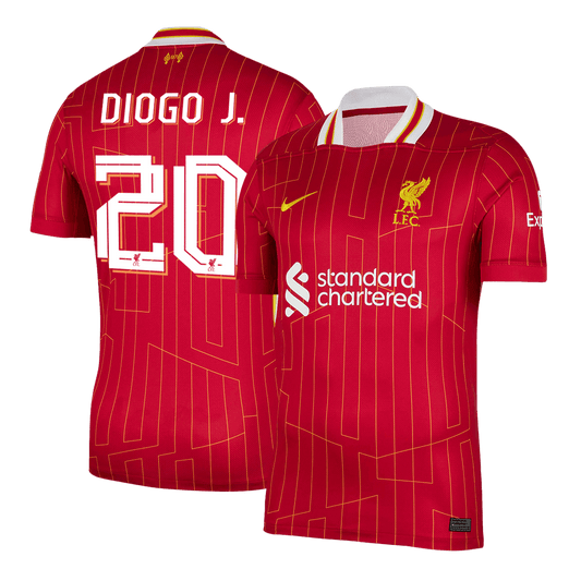 DIOGO J. #20 Liverpool Home Soccer Jersey 2024/25 /UCL
