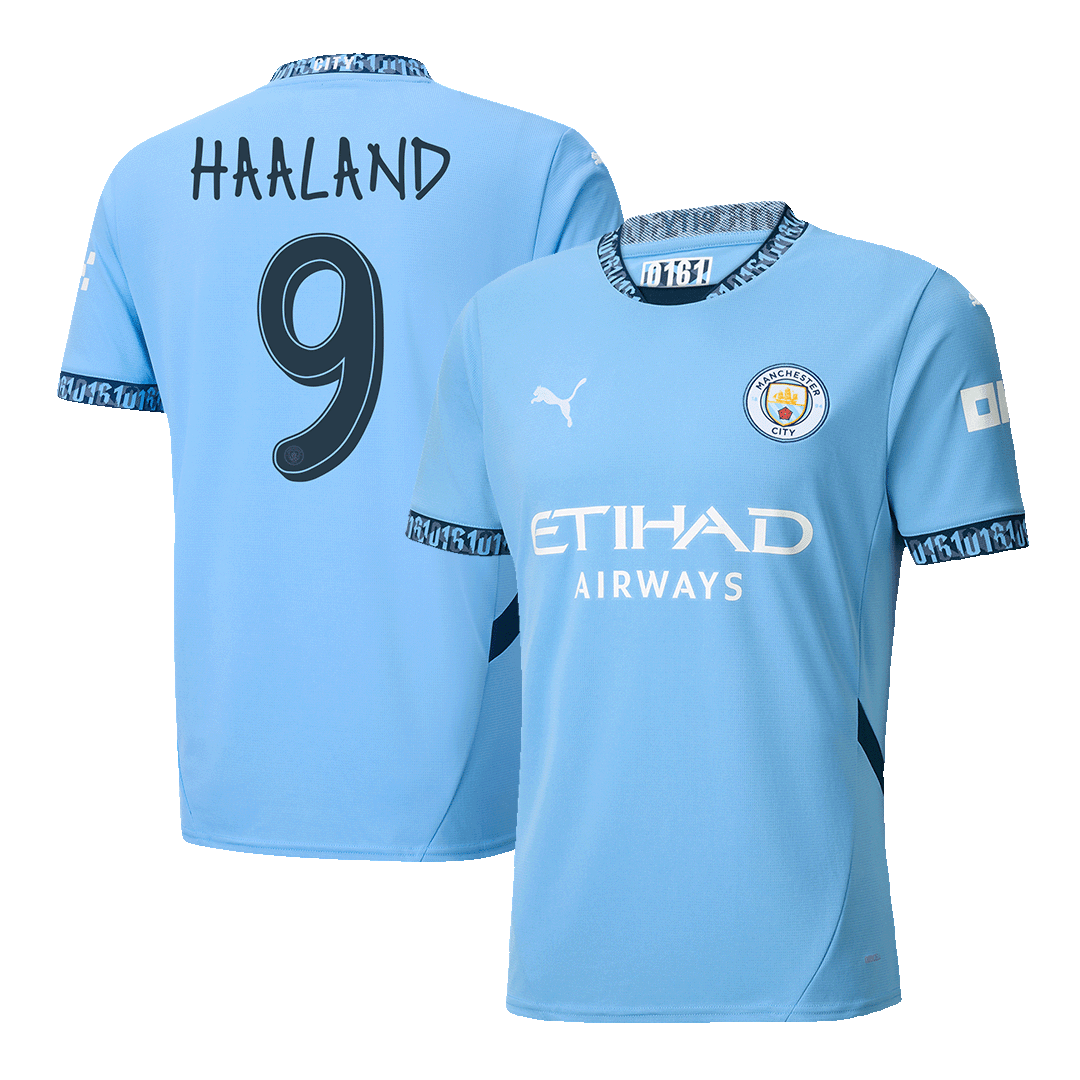 HAALAND #9 Manchester City Home Soccer Jersey 2024/25 UCL
