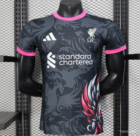 25/26 Liverpool Black with Pink Accents Design Stadium Jersey