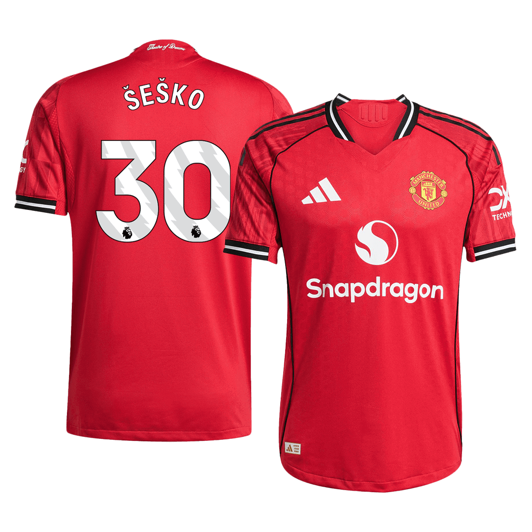 SESKO #30 Manchester United Home Premium Soccer Jersey 2025/26