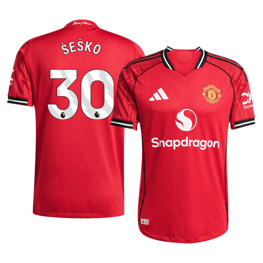 SESKO #30 Manchester United Home Premium Soccer Jersey 2025/26