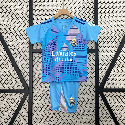24/25 Real Madrid Goalkeepe Blue Kids Fan Jersey