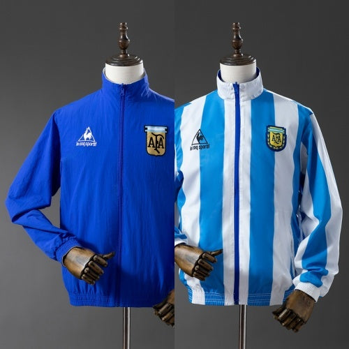 2025 Argentina Trench Coat Reversible Blue Windbreaker