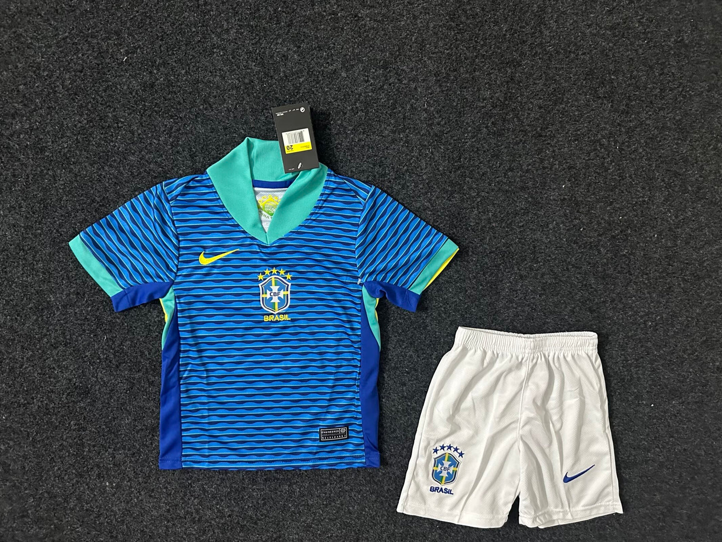 2024 Brazil Away Blue Kids Fan Jersey