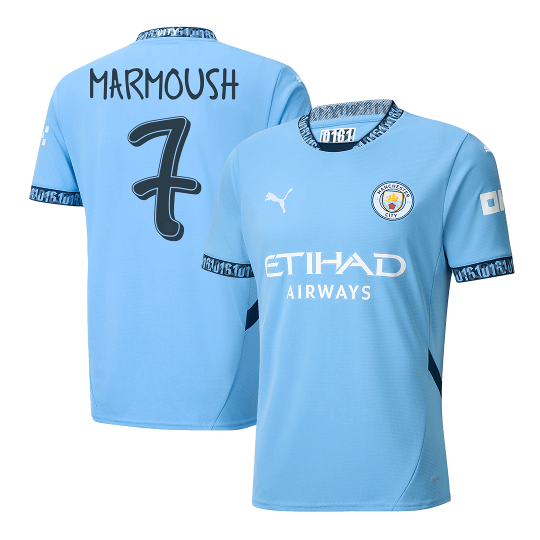 MARMOUSH #7 Manchester City Home Soccer Jersey 2024/25 UCL
