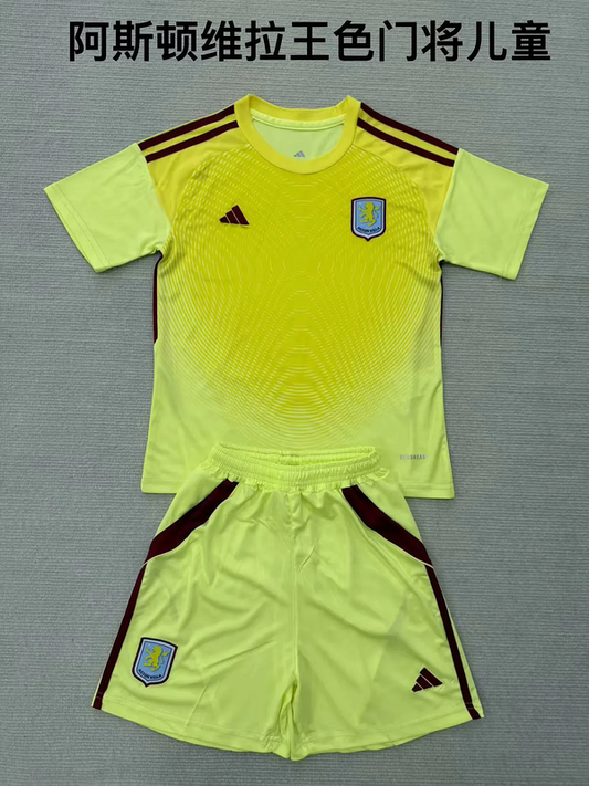25/26 Aston Villa yellow Goalkeeper Kids Fan Jersey