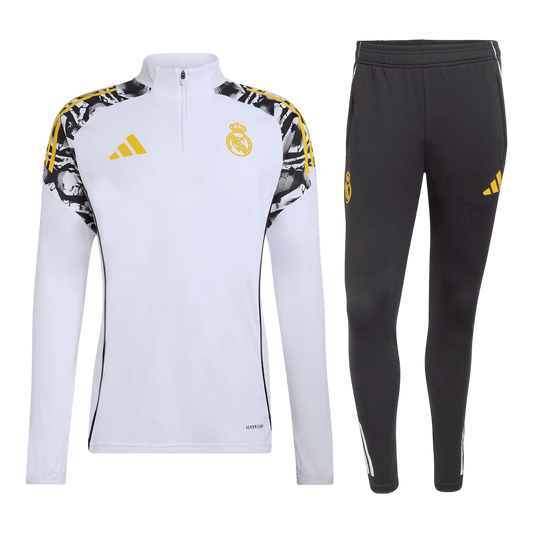 Real Madrid 1/4 Zip Tracksuit 2025/26 Kids White
