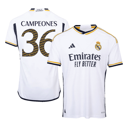 CAMPEONES #36 Real Madrid Home Premium Soccer Jersey 2023/24