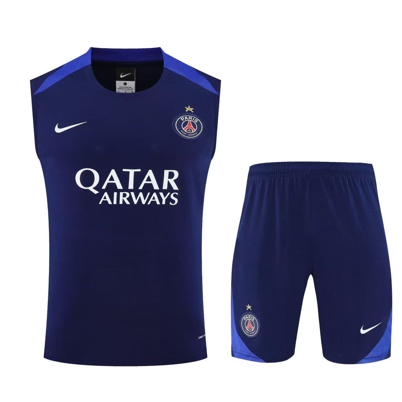 PSG 2025/26 Sleeveless Training Kit Blue
