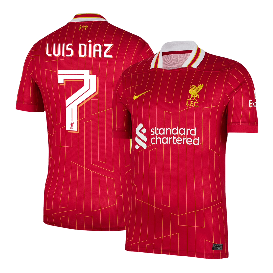 LUIS DIAZ #7 Liverpool Home Soccer Jersey 2024 UCL