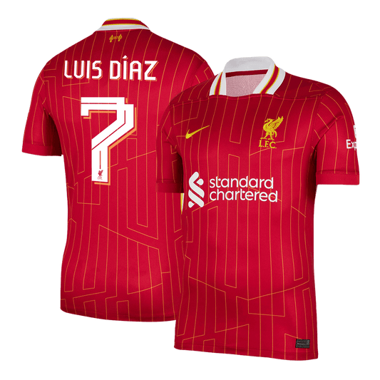 LUIS DIAZ #7 Liverpool Home Soccer Jersey 2024 UCL