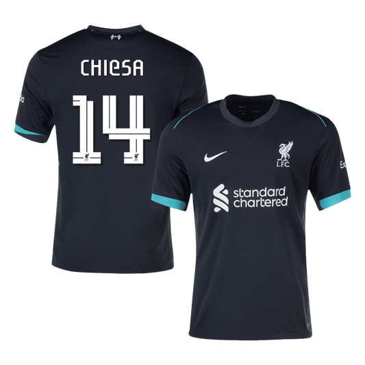 CHIESA #14 Liverpool Away Soccer Jersey 2024 UCL