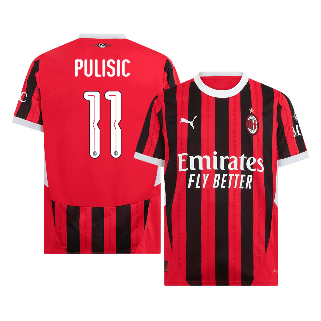 PULISIC #11 AC Milan Home Soccer Jersey 2024 UCL