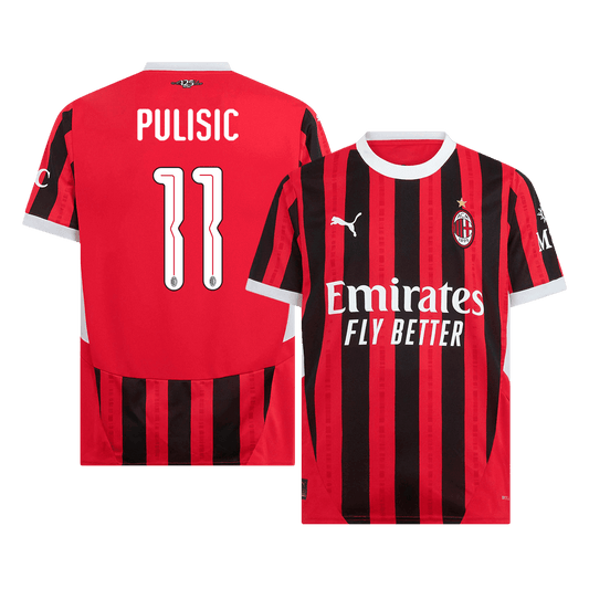 PULISIC #11 AC Milan Home Soccer Jersey 2024 UCL