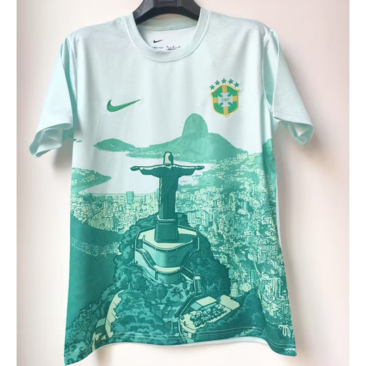 2025 Brazil Green White Soccer Fan Jersey