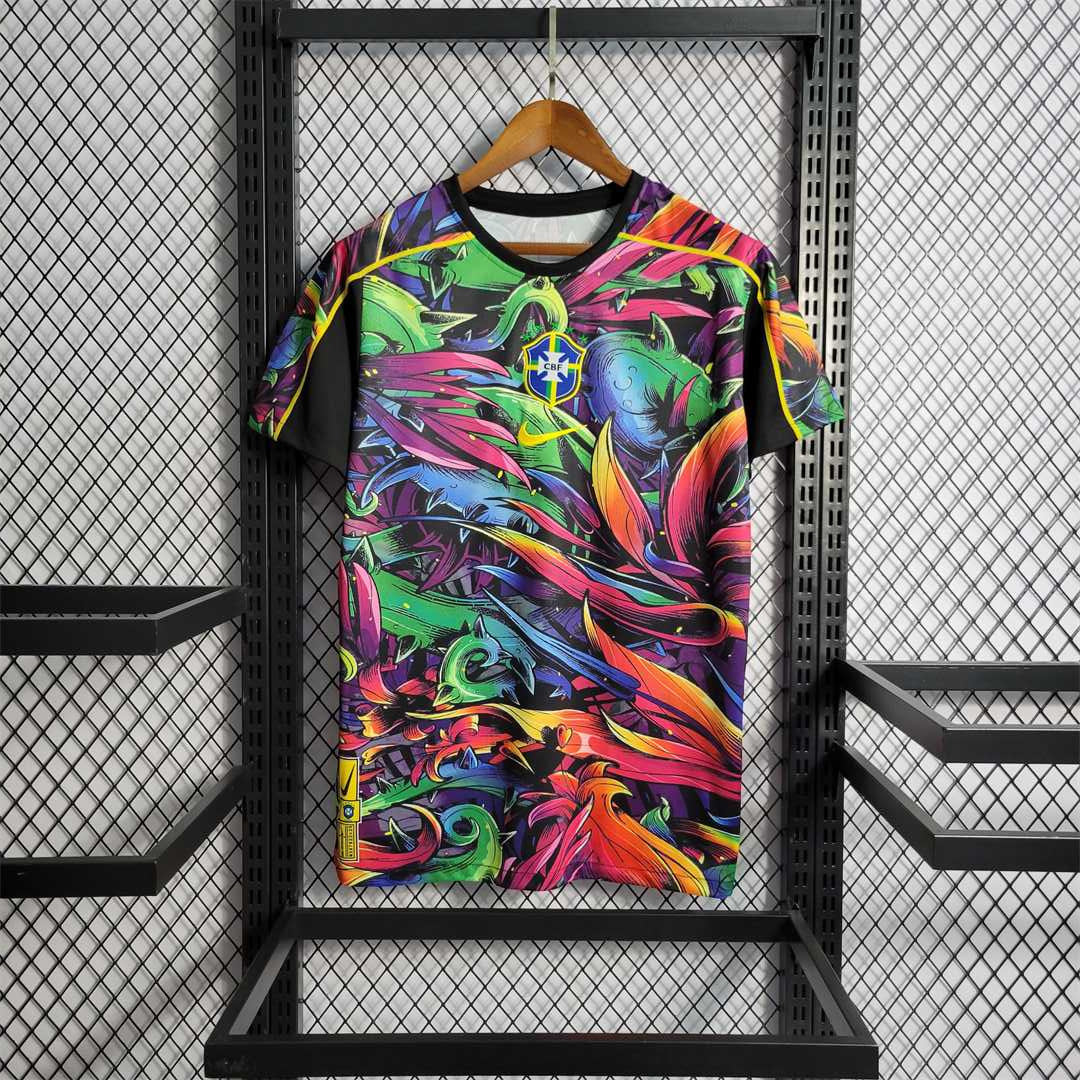 2022 World Cup Brazil Camo Red Special Edition Soccer Fan Jersey