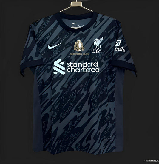 24/25 Liverpool With Champion Printing Black Goalkeeper Fan Jersey