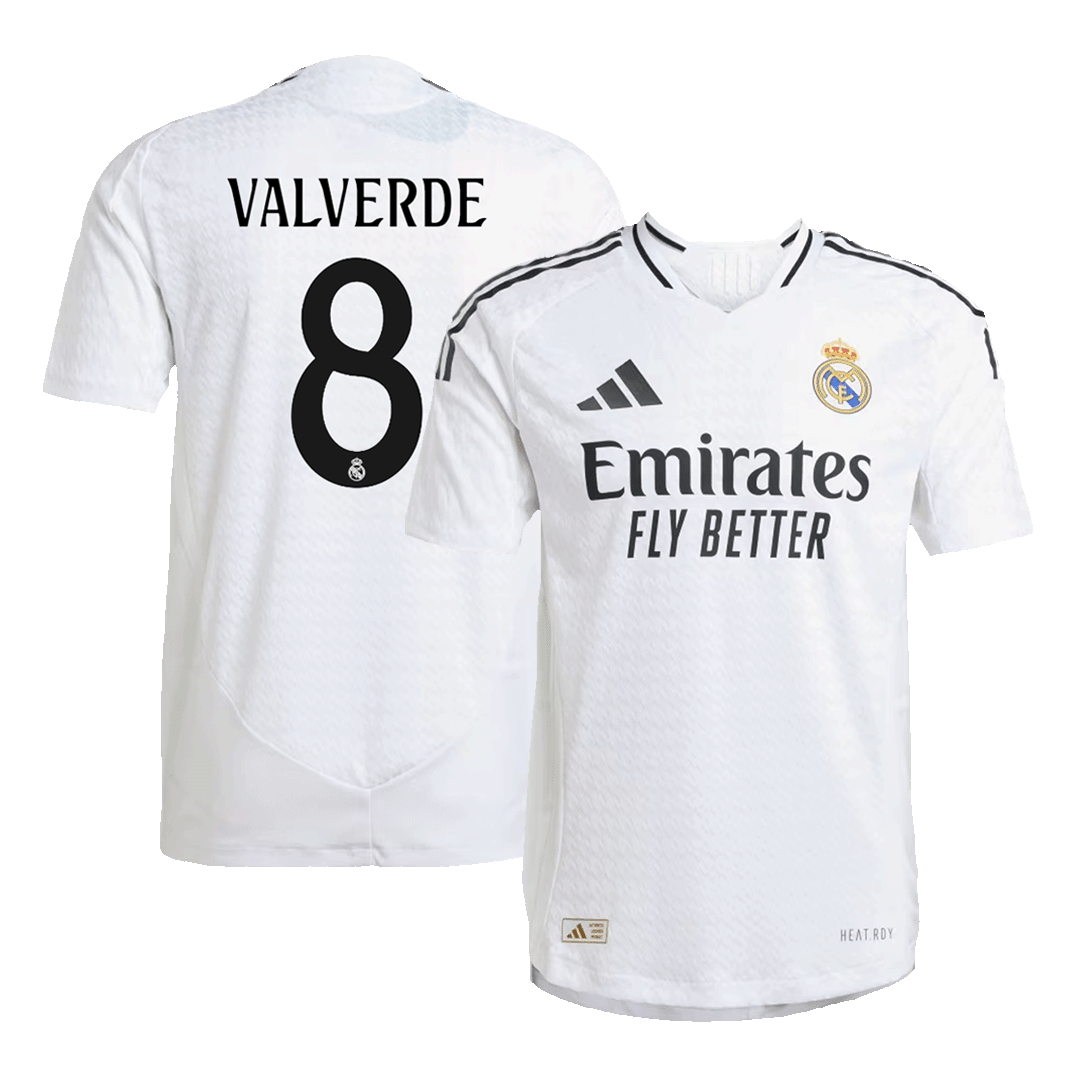 VALVERDE #8 Real Madrid Home Premium Soccer Jersey 2024/25