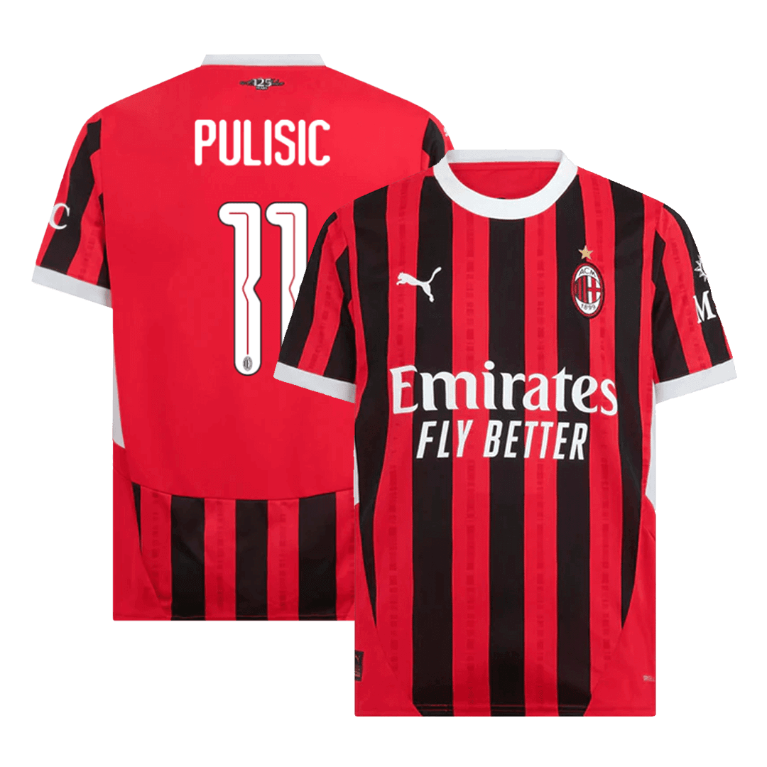 PULISIC #11 AC Milan Home Soccer Jersey 2024 UCL