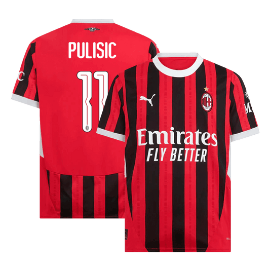 PULISIC #11 AC Milan Home Soccer Jersey 2024 UCL