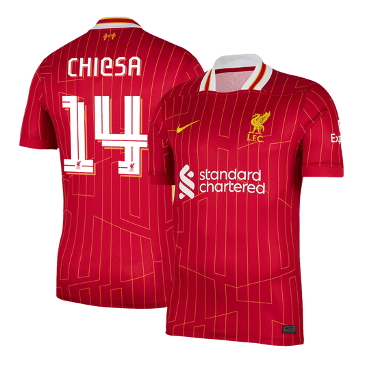 CHIESA #14 Liverpool Home Soccer Jersey 2024 UCL