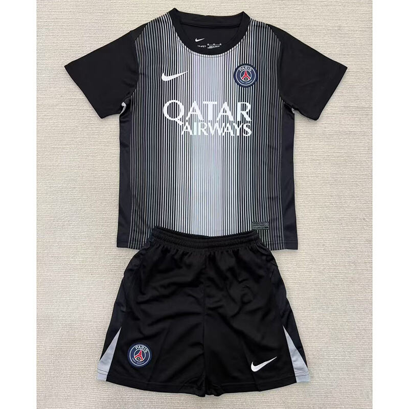 25/26 PSG Black Goalkeeper Kids Fan Jersey