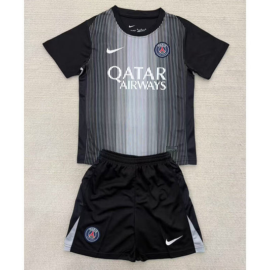 25/26 PSG Black Goalkeeper Kids Fan Jersey