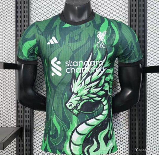 25/26 Liverpool Green with Dragon Pattern Stadium Jersey