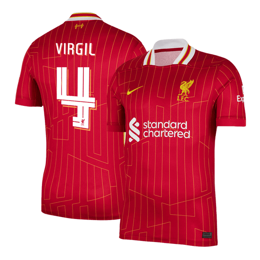VIRGIL #4 Liverpool Home Soccer Jersey 2024 UCL
