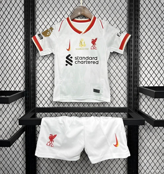 24/25 Liverpool With Champion Printing Third White Kids Fan Jersey