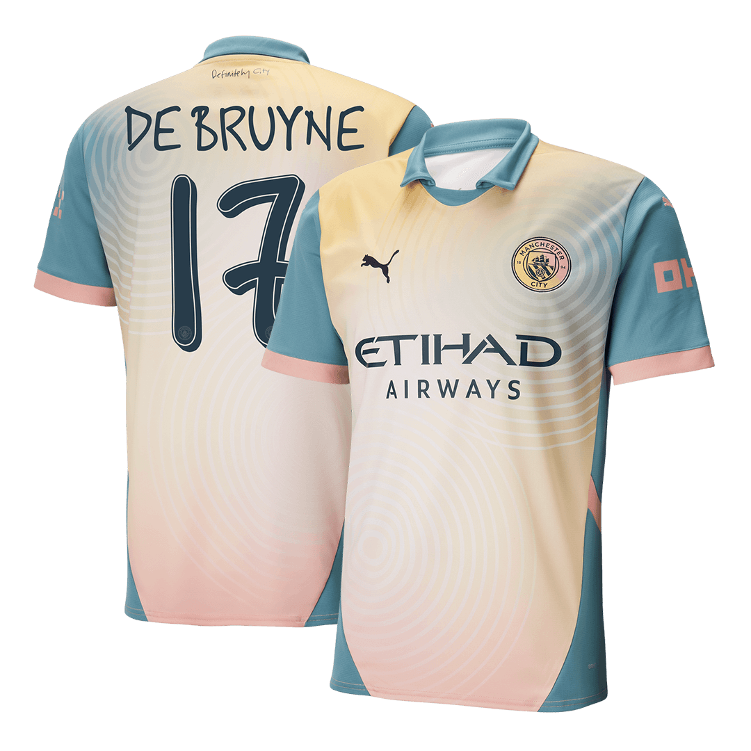 DE BRUYNE #17 Manchester City Fourth Away Soccer Jersey 2024 Definitely City