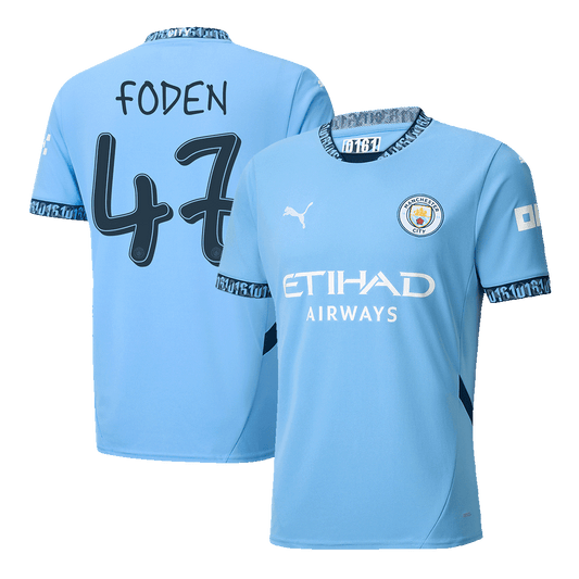 FODEN #47 Manchester City Home Soccer Jersey 2024/25 UCL