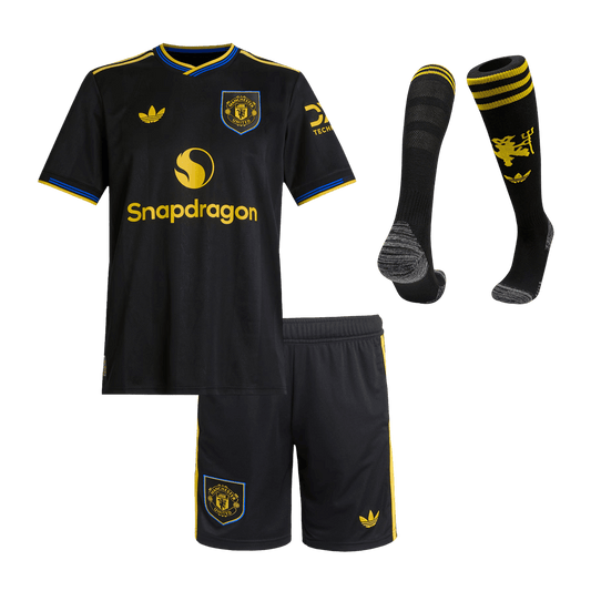 Manchester United Third Away Kids Soccer Jerseys Full Kit 2025/26