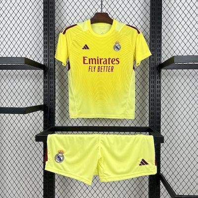 25/26 Real Madrid Yellow Goalkeeper Kids Fan Jersey
