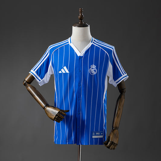 25/26 Real Madrid Baseball Blue Fan Jersey