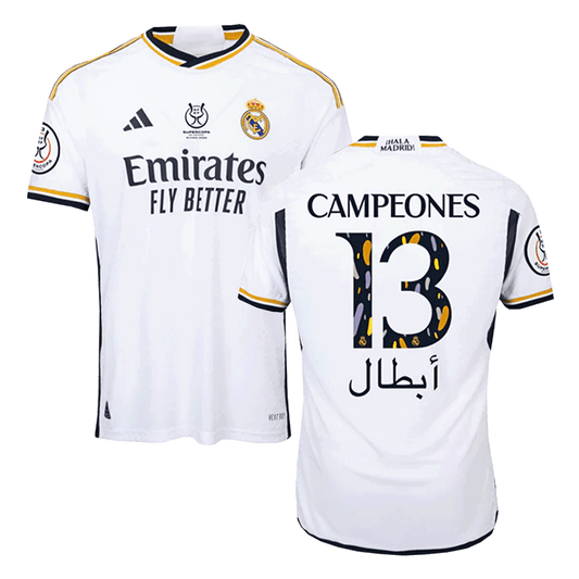 CAMPEONES #13 Real Madrid Campeones Supercopa Home Premium Soccer Jersey 2023/24