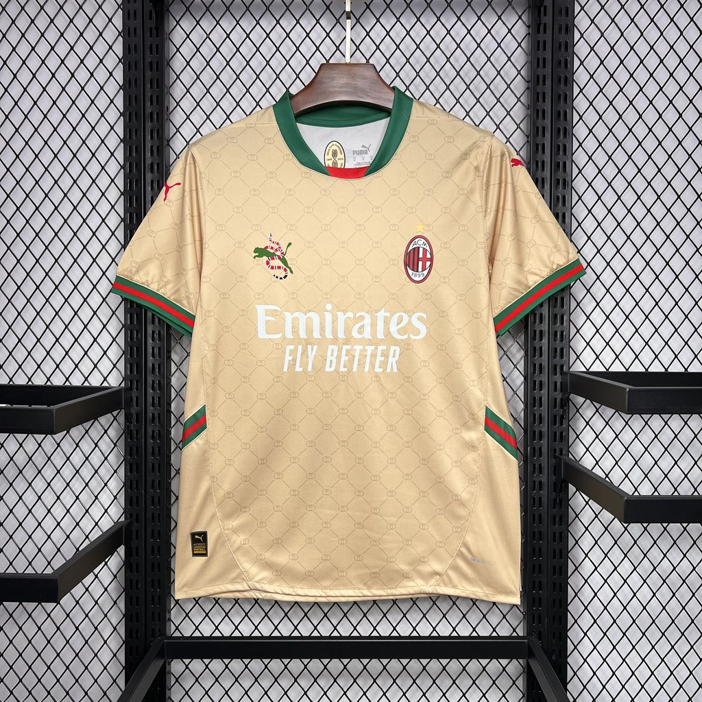 24/25 AC Milan Gucci co-branded Edition Yellow Fan Jersey