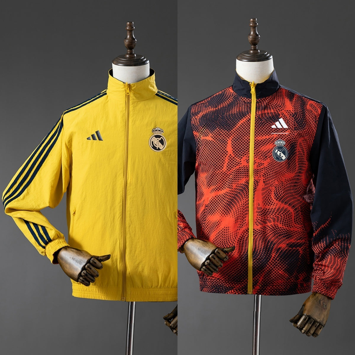 25/26 Real Madrid Yellow and Red Reversible Jacket Windbreaker