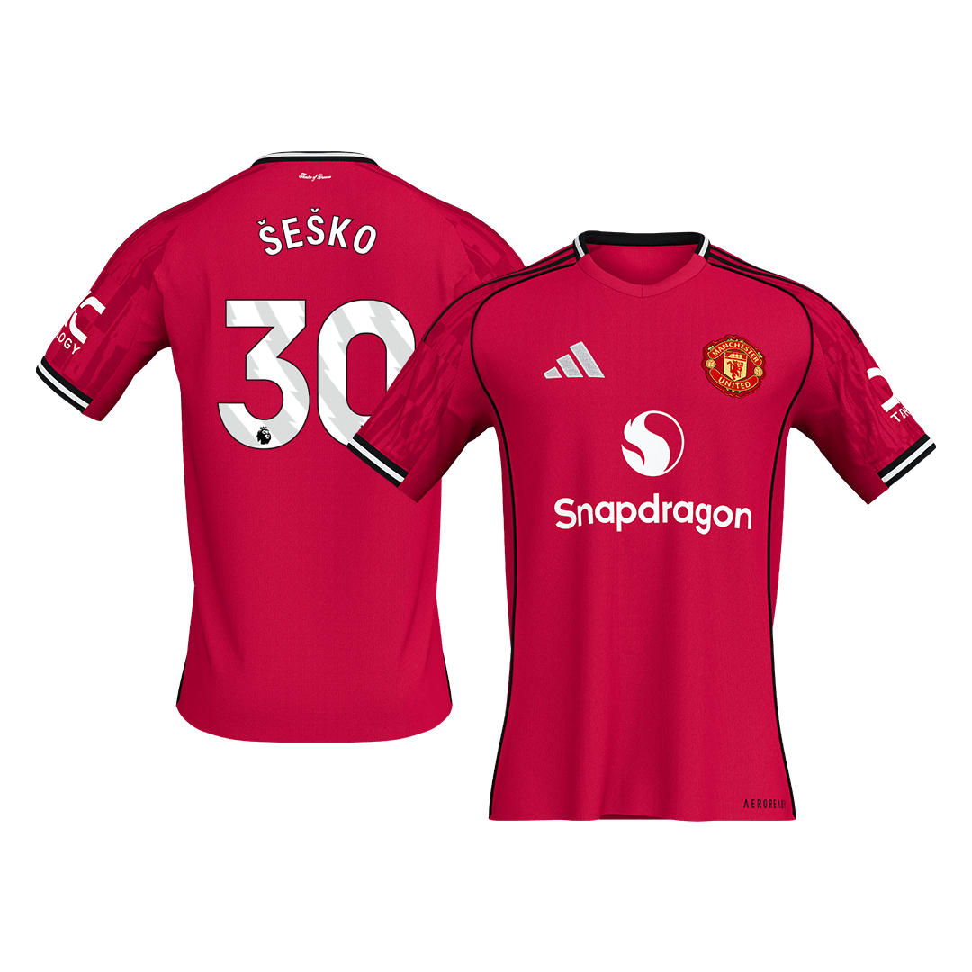 SESKO #30 Manchester United Home Soccer Jersey 2025/26