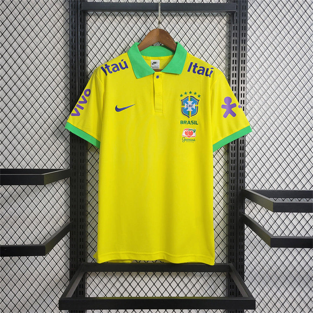 2023 Brazil Yellow POLO Fan Jersey