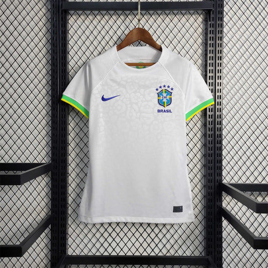 2022 World Cup Brazil White Leopard Women Women-s Soccer Fan Jersey