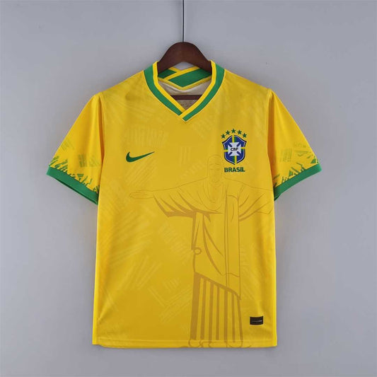 2022 World Cup Brazil Classic Yellow Soccer Fan Jersey