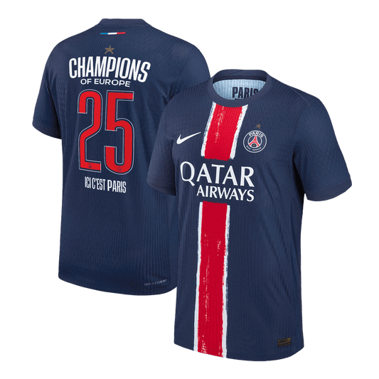 CHAMPIONS #25 PSG Home Premium Soccer Jersey 2024/25 CHAMPIONS OF EUROPE