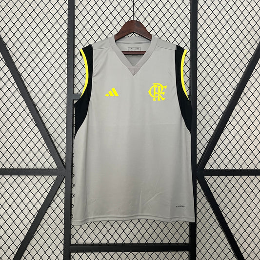 24/25 Flamengo Training Wear Gray Vest Sleeveless Football Fan Jersey