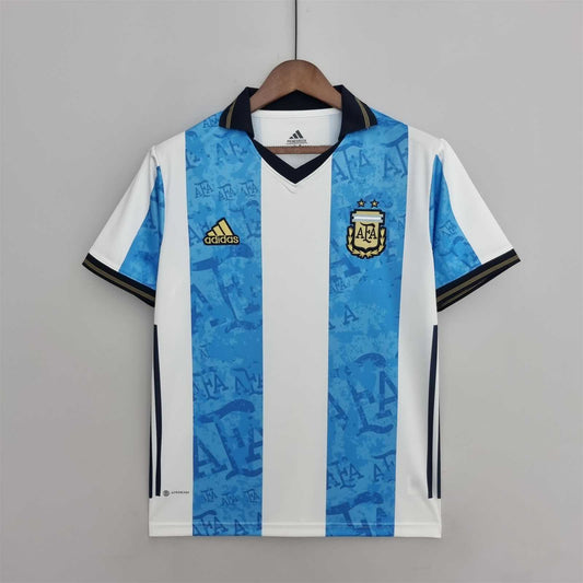 2022 World Cup Argentina commemorative Edition Blue And White Soccer Fan Jersey