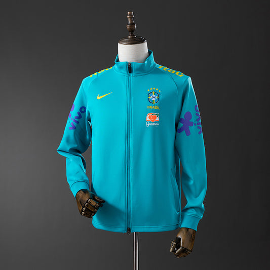 2022 World Cup Brazil Lake Blue Jacket