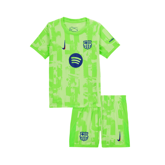 Barcelona Third Away Kids Soccer Jerseys Kit 2024/25 UCL (Spotify Logo Without Text)