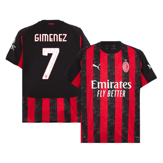 GIMENEZ #7 AC Milan Home Soccer Jersey 2025/26