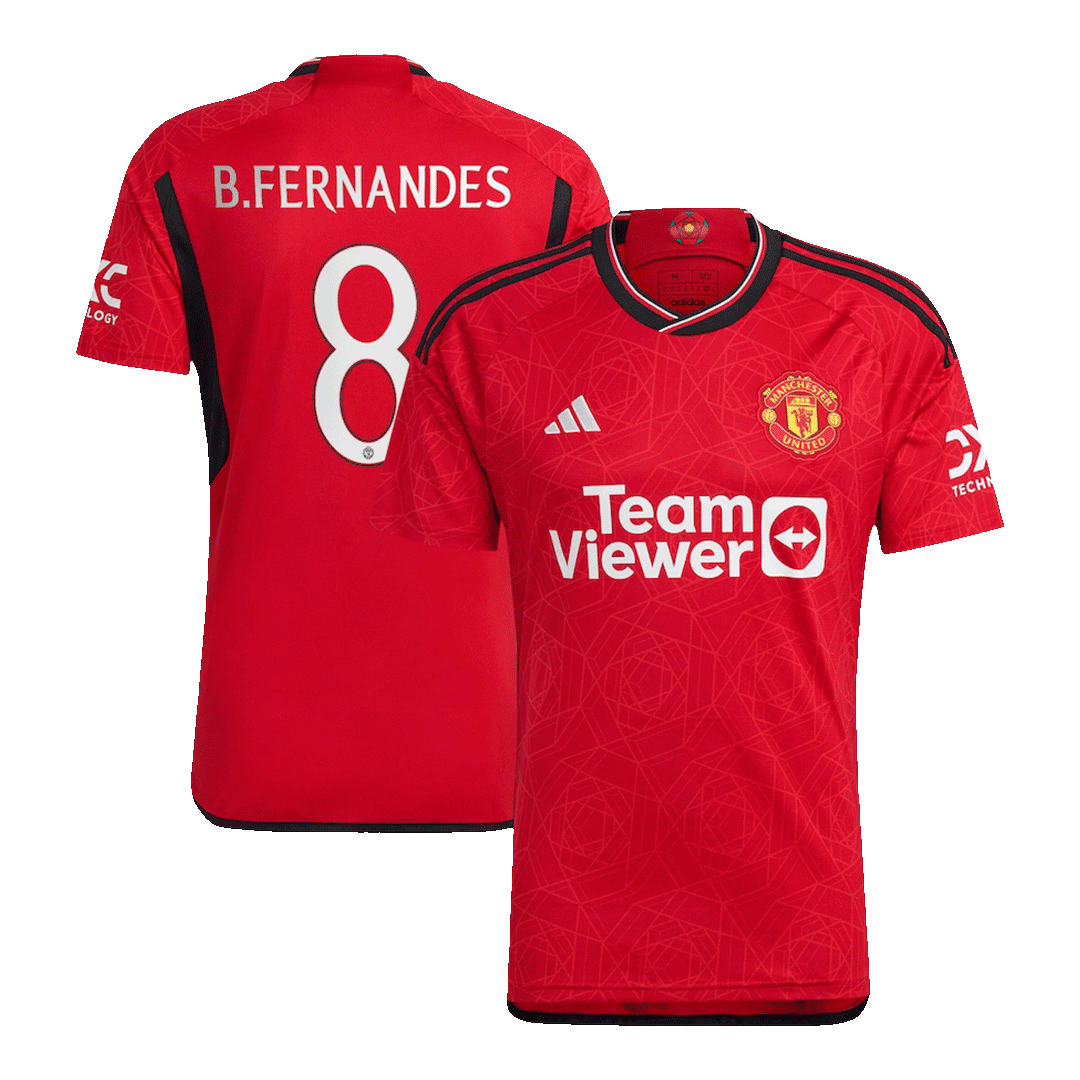 B.FERNANDES #8 Manchester United Home Jersey 2023/24 UCL